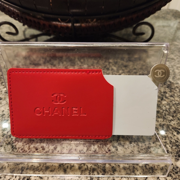 Chanel Red Mirror/Card Holder - Picture 3 of 4